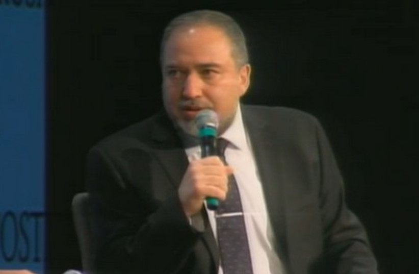 Foreign Minister Avigdor Liberman at the 2014 Jerusalem Post Annual Conference. (photo credit: screenshot)