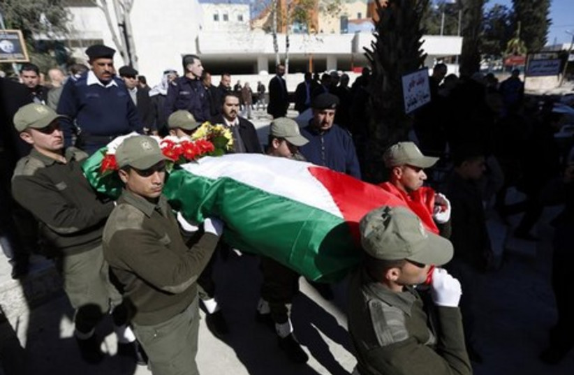 Funeral for Palestinian envoy to Prague Jamal al-Jama (photo credit: REUTERS)