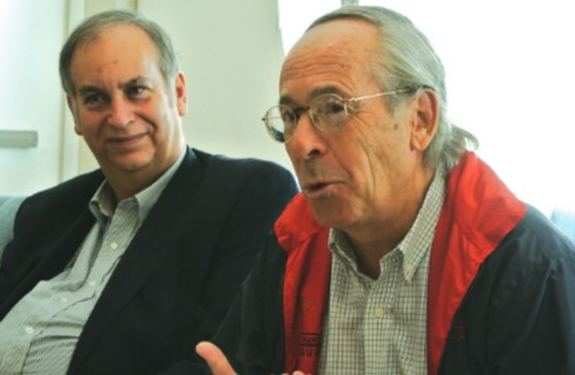 Lone Star Communications CEO Charley J. Levine (left) and former Chilean labor and pensions minister Jose Pinera.  (photo credit: SETH J. FRANTZMAN)