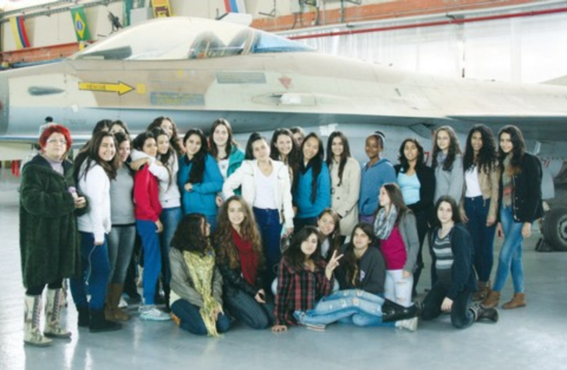Mikve Israel Youth Village girls at IAI (photo credit: Courtesy)