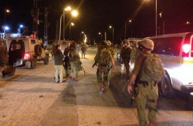  Site of shooting attack at Tapuah junction.  (photo credit: IDF SPOKESMAN'S OFFICE)