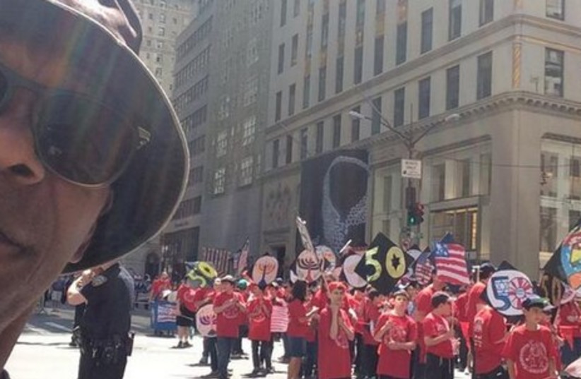 Samuel L. Jackson at the Salute to Israel Parade in New York. (photo credit: TWITTER)