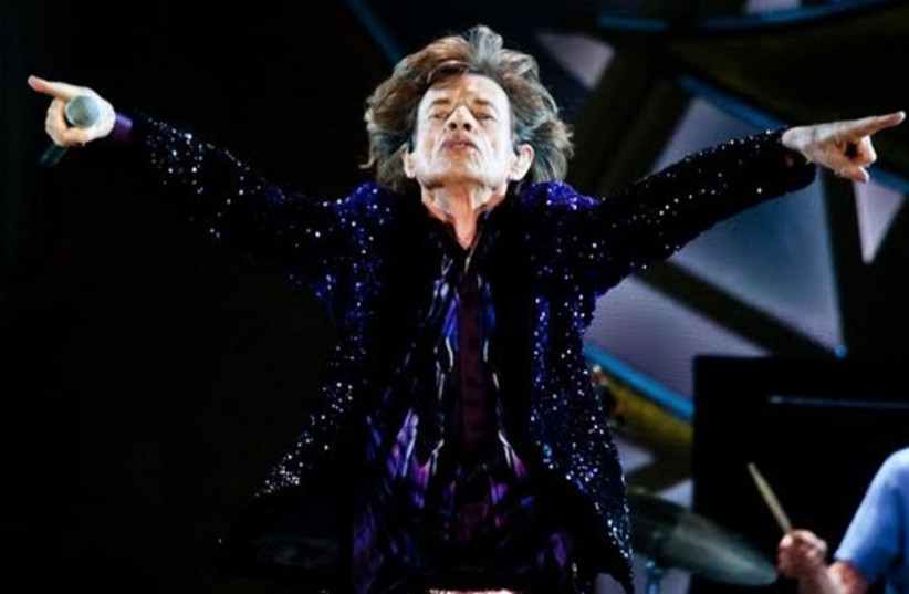 The Rolling Stones frontman Mick Jagger on stage in Tel Aviv (photo credit: LIOR KETER)