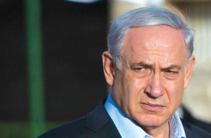 Prime Minister Benyamin Netanyahu needs to watch his back – rivals from inside and outside his coalition are eyeing his job (photo credit: YONATHAN SINDEL / FLASH 90)
