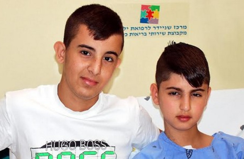 Brothers Rani with Dani, after transplant surgery (photo credit: SCHNEIDER CHILDREN’S MEDICAL CENTER)