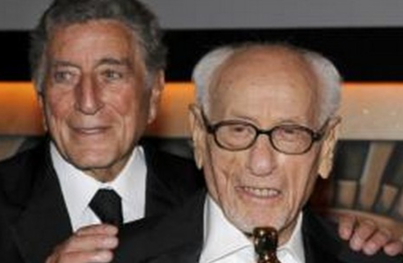 Actor Eli Wallach (R) and singer Tony Bennett pose after The Governors Awards held by the Academy of Motion Picture Arts & Sciences in Hollywood, California, in this November 13, 2010 file picture. (photo credit: REUTERS)