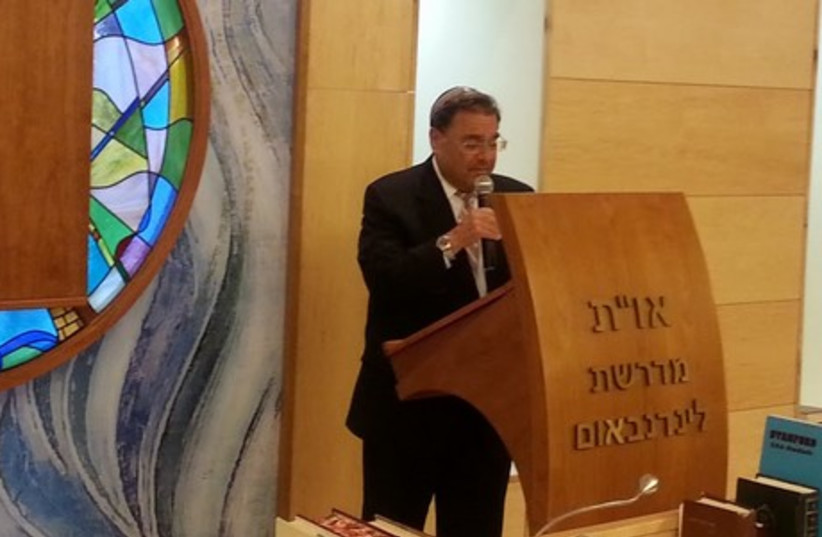 Rabbi Riskin at book launch event (photo credit: OHR TORAH STONE)