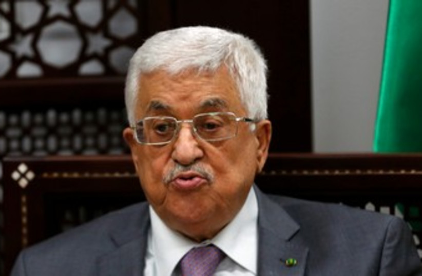 Abbas speaks during meeting with UN envoy (photo credit: REUTERS)