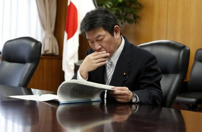 Japanese Economy Minister Toshimitsu Motegi (photo credit: REUTERS)