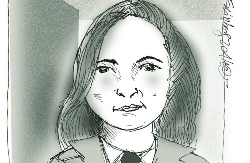 An artist's rendering of former Military Advocate-General’s Office head prosecutor Col. (res.) Jana Modgavrishvili, who is tasked with pursuing complaints against the Shin Bet. (photo credit: PEPE FAINBERG)