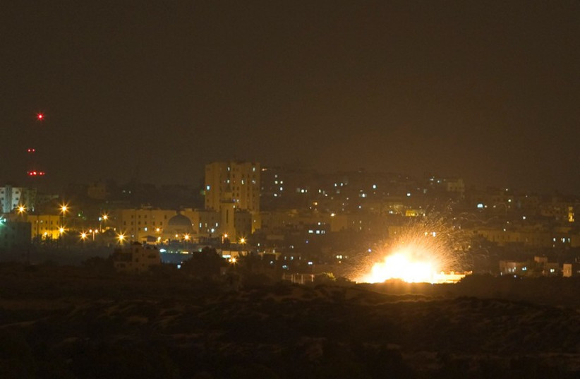 An Israeli rocket is fired into the northern Gaza Strip July 17, 2014. (photo credit: REUTERS)
