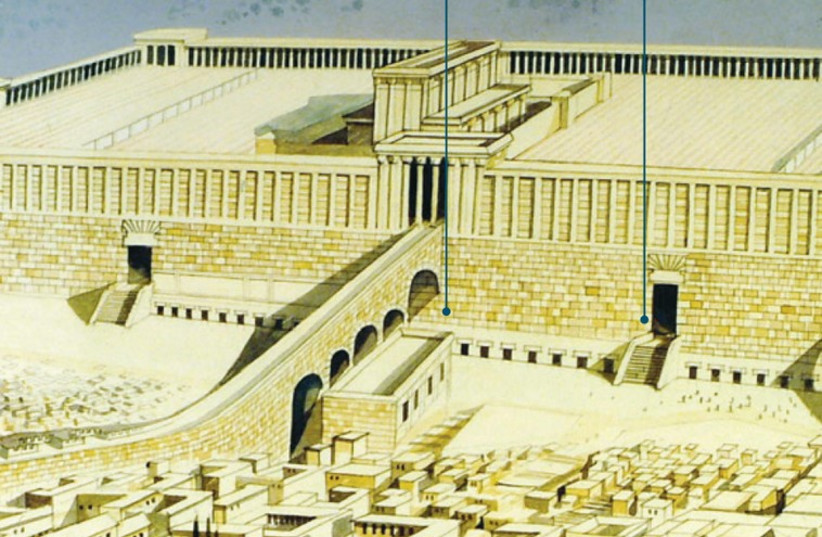 The western wall when Herod expanded the Temple Mount esplanade, he built retaining walls around it. (photo credit: COURTESY MAGGID/MEGALIM)