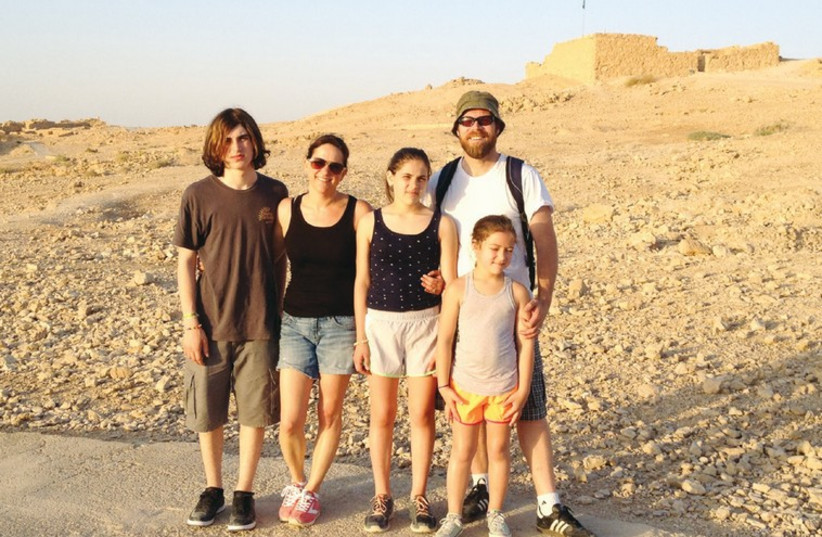The Ashkenazy family during a hike in the desert. (photo credit: Courtesy)