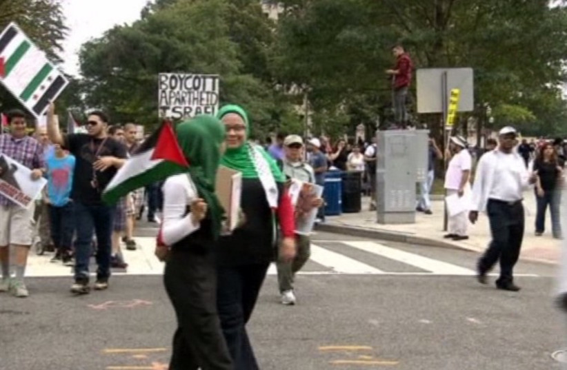 Anti-Israel demonstration in Washington DC. (photo credit: screenshot)