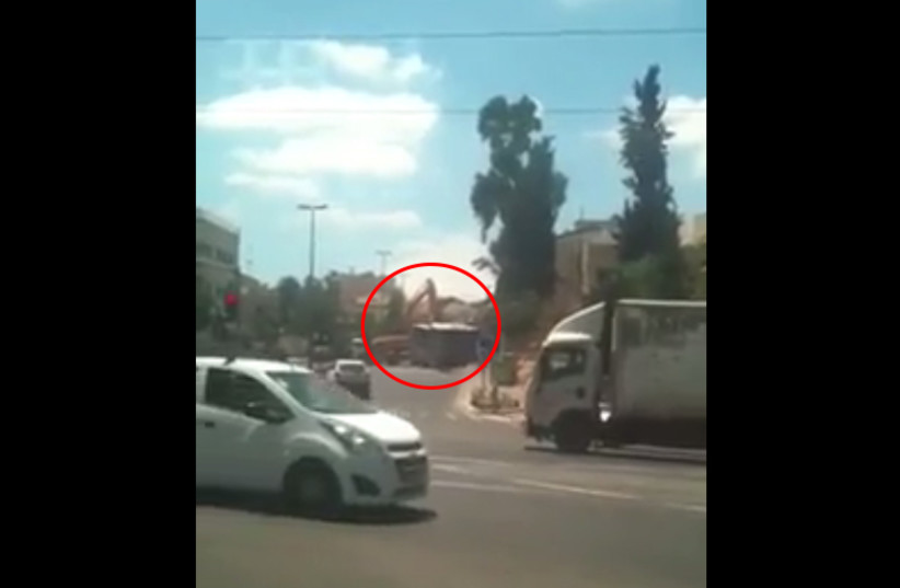 Terror attack on a bus in Jerusalem (photo credit: screenshot)