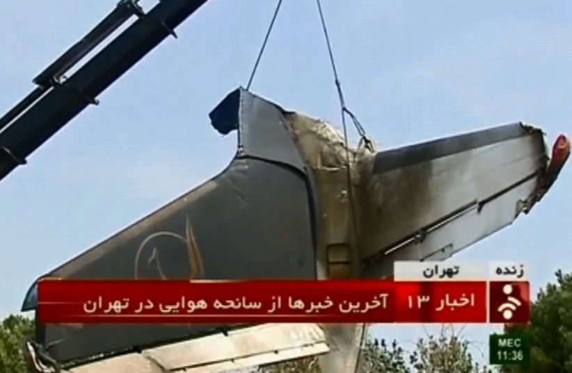 Plane crash in Iran (photo credit: screenshot)