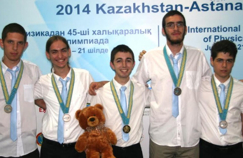 Israeli team at the International Physics Olympiad in Kazakhstan  (photo credit: PR)