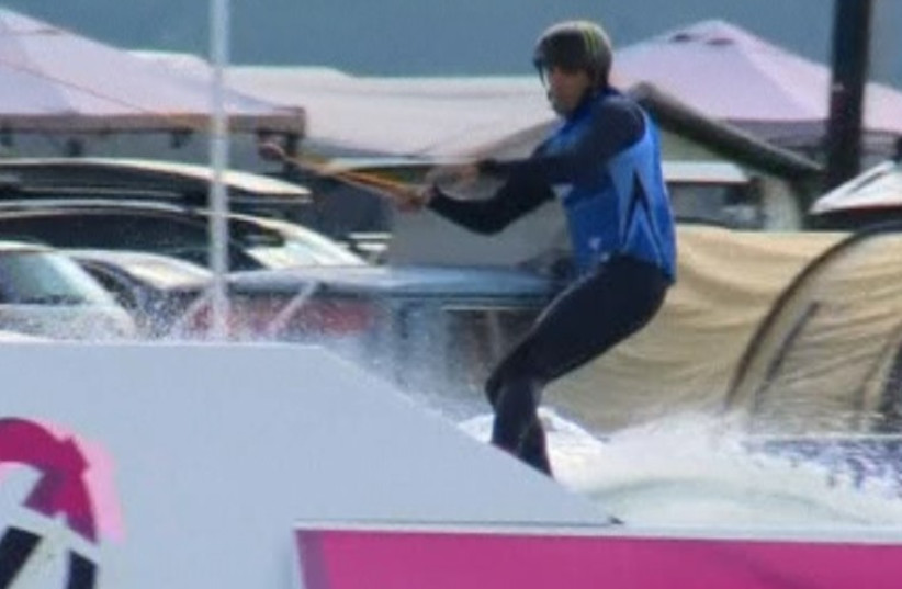 Lior Sofer at the Cable Wakeboard World Championships in Norway. (photo credit: screenshot)