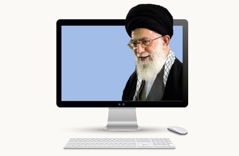 Khamenei on a computer screen (photo credit: INGIMAGE,REUTERS)