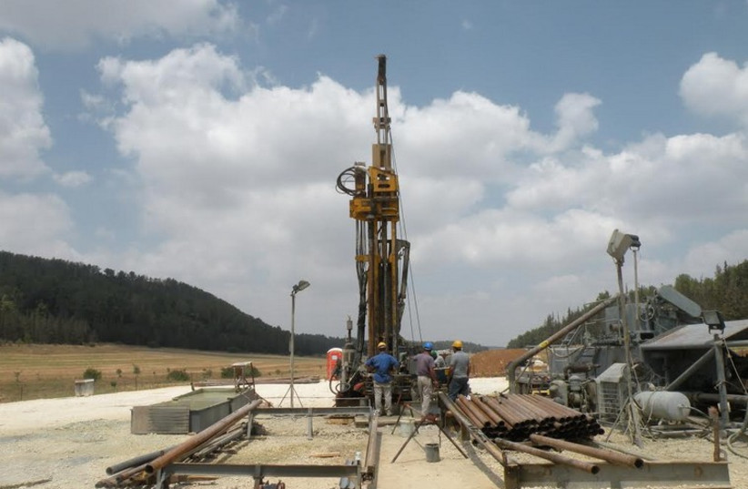 An IEI exploratory oil shale drilling sites at Zoharim, June 201 (photo credit: SHARON UDASIN)