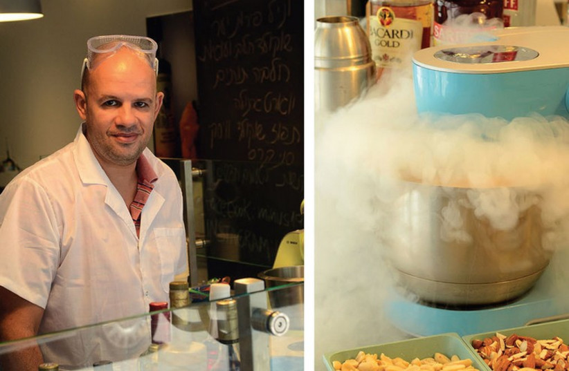 The -196 ice cream parlor has a few parlor tricks up its sleeve (photo credit: PR)
