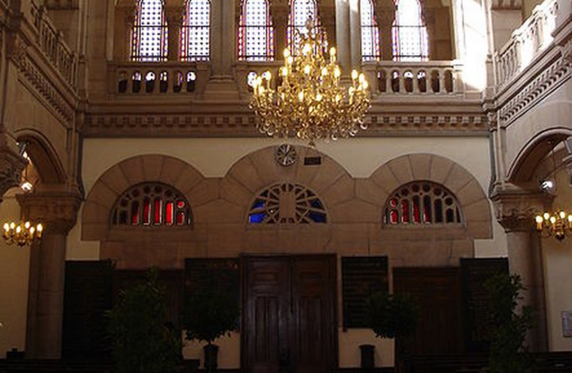 General view of the inside of the Great Synagogue of Lyon. (photo credit: Wikimedia Commons)