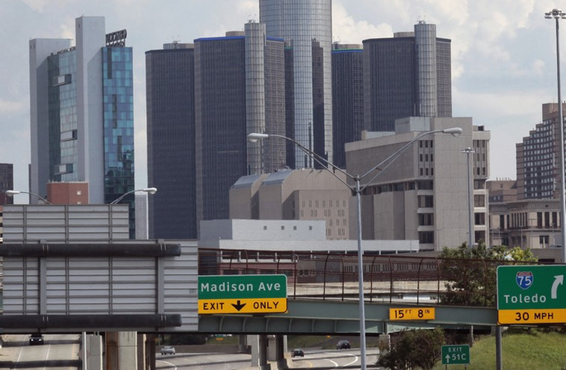 General Motors World Headquarters in downtown Detroit (photo credit: REUTERS)