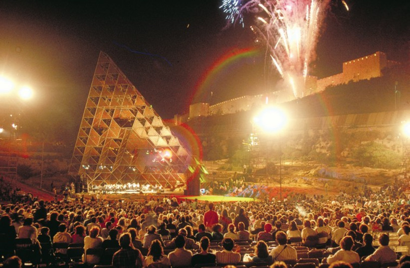 A concert finale in Sultan’s Pool, outside the Old City walls in Jerusalem. (photo credit: TOURISM MINISTRY)