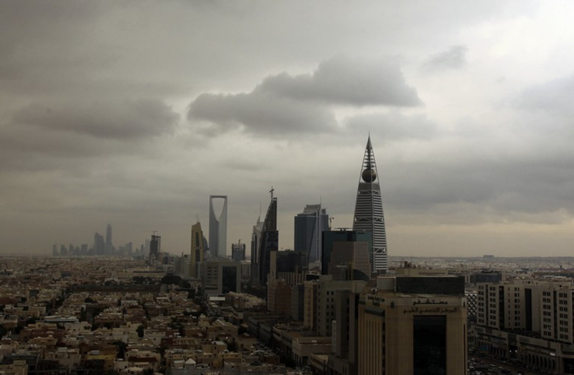 Clouds move over the Riyadh skyline (photo credit: REUTERS)