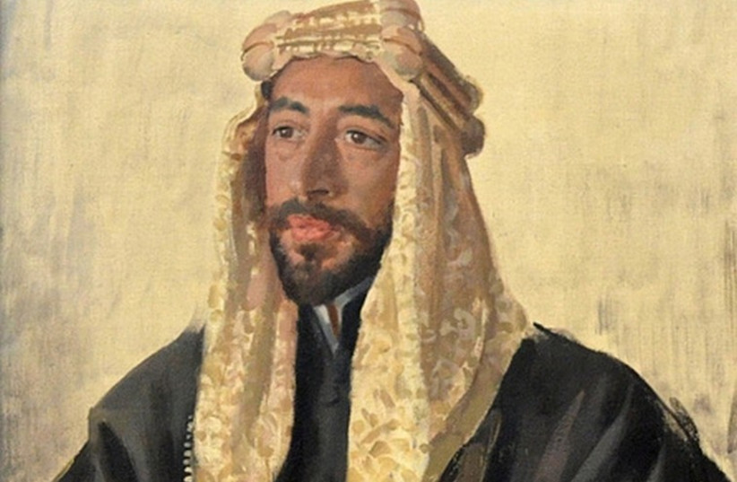 Feisal I, arbitrarily declared King of Syria and later King of Iraq. (photo credit: 1919 PORTRAIT BY RENOWNED BRITISH PAINTER AUGUSTUS JOHN)