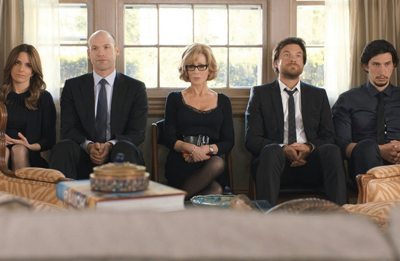 From left; Tina Fey, Corey Stoll, Jane Fonda, Jason Bateman and Adam Driver in a scene from ‘This is Where I Leave You.’ (photo credit: YOUTUBE SCREENSHOT)