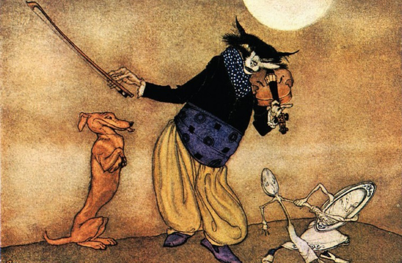 IF WE only pay up, the cat will ably strum jolly tunes on its fiddle (photo credit: ARTHUR RACKHAM’S ILLUSTRATION, 1913)