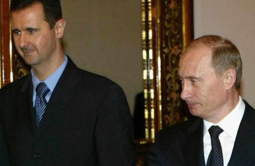 Syrian President Bashar Assad (L) and Russian President Vladimir Putin. (photo credit: REUTERS)