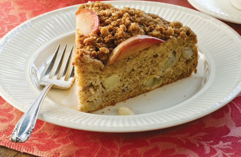 Apple-studded brown butter streusel coffee cake. (photo credit: SQUIRE FOX)