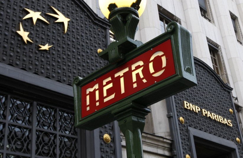 A Paris Metro sign in central Paris (photo credit: REUTERS)