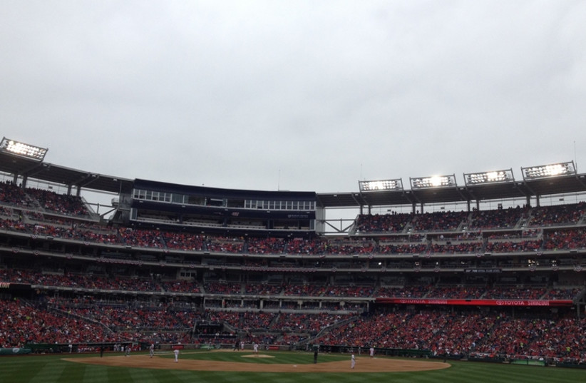 Washington Nationals take to the ball field (photo credit: ARIEL COHEN)