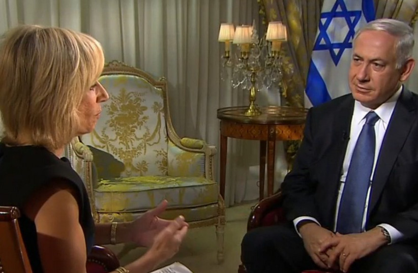 Prime Minister Binyamin Netanyahu in interview with MSNBC's Andrea Mitchell, October 2 (photo credit: screenshot)