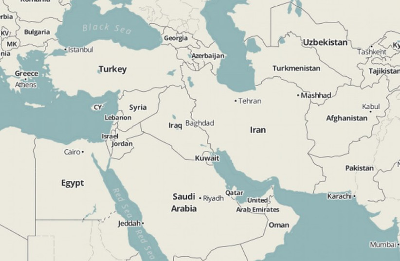 Map of Middle East (photo credit: Courtesy)