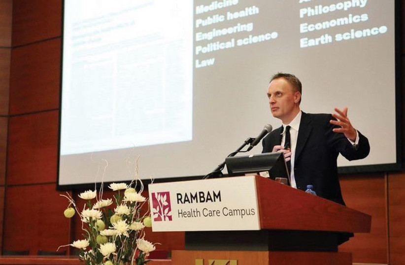 The Lancet editor, Prof. Richard Horton, at Haifa’s Rambam Medical Center. (photo credit: COURTESY RAMBAM MEDICAL CENTER)