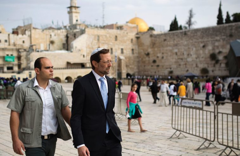 MK Moshe Feiglin near the Western Wall after ascending the Temple Mount. (photo credit: REUTERS)