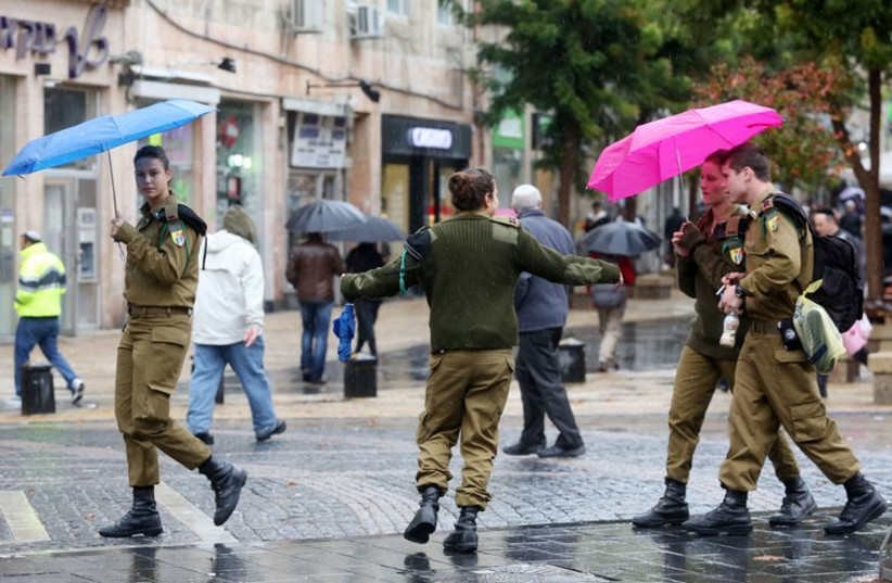 Rain in Jerusalem (photo credit: MARC ISRAEL SELLEM/THE JERUSALEM POST)