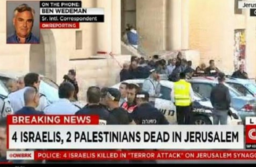 CNN's initial report on terror attack‏ (photo credit: screenshot)