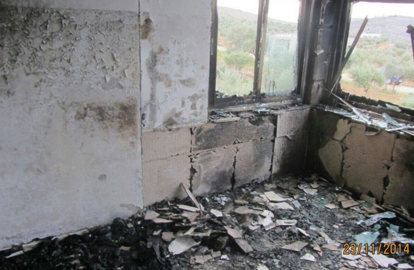 Palestinian house torched near Ramallah (photo credit: B'TSELEM)