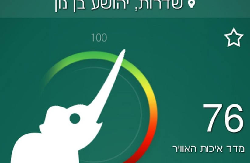 Breezometer Israeli start-up aims to make air pollution visible (photo credit: Courtesy)