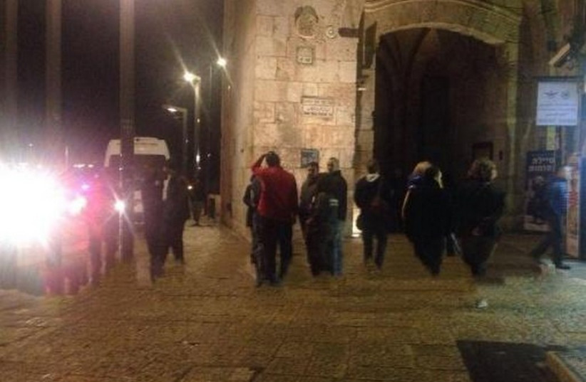 Scene of Jaffa Gate stabbing in Jerusalem, Nov. 24 (photo credit: HATZALAH UNITED)