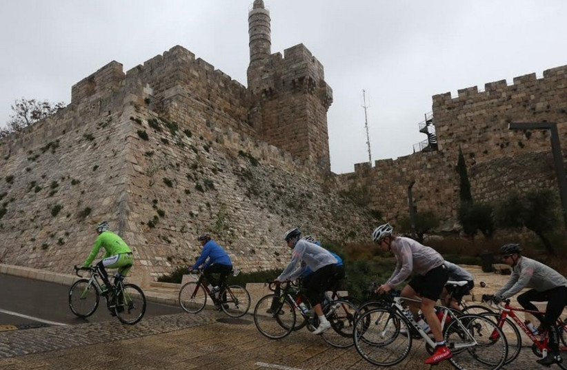 Peter Sagan leading Israel’s first pro cycling team  (photo credit: MARC ISRAEL SELLEM/THE JERUSALEM POST)