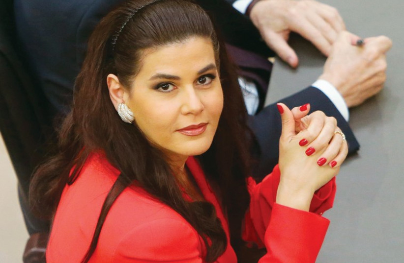 Lebanese MP Sethrida Geagea is seen on April 23 in the parliament building in Beirut. (photo credit: REUTERS)