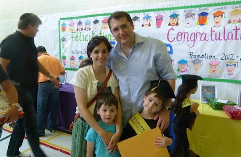 Julie and Nathanael Weill with their sons Eytan and Lior in 2013 (photo credit: JTA)