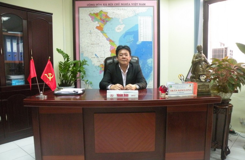 Tran Kim Long, director-general of the Vietnamese Agriculture and Rural Development Ministry's international cooperation department, at his office in Hanoi. (photo credit: SHARON UDASIN)