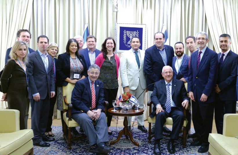 President Reuven Rivlin meets with a delegation of New York State legislators (photo credit: GPO)